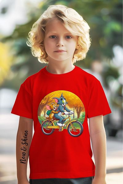 New Shine Tom and Jerry Printed Oversized Children's T-Shirt