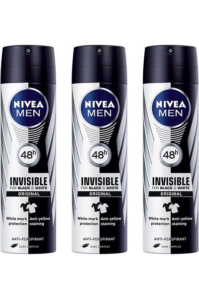 NIVEA NIVEA MEN Invisible Power Antiperspirant Spray 150ml Pack of 3