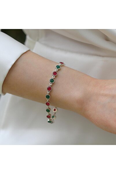 Necati Gün Turmalin Taşlı Su Yolu Otantik Gümüş Bileklik