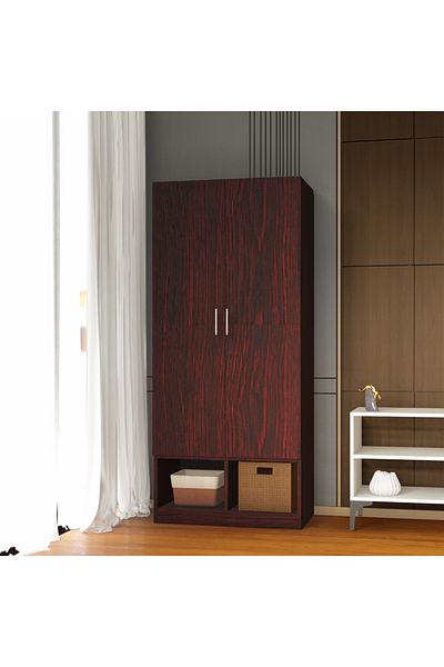 Mahmayi Modern 2 Door Wardrobe with Multiple Shelves