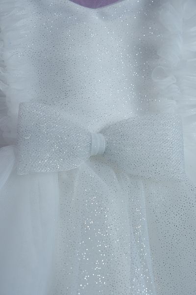Pina Kids Glittery Girl's Evening Dress with Bow Detail on the Waist Aby.4006