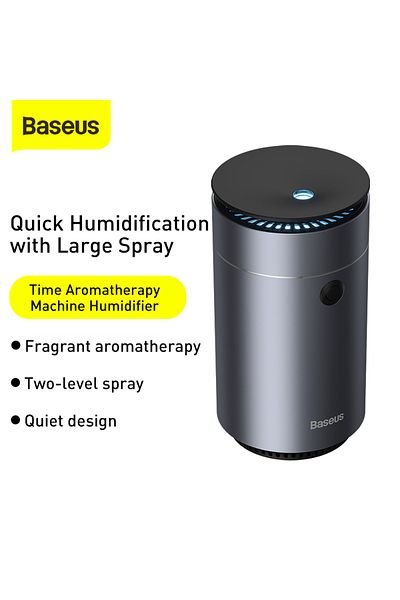 Baseus USB Car Diffuser & Humidifier - Portable Auto Aroma Air Freshener & Cool Mist - Grey