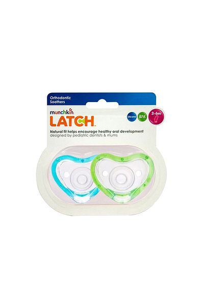 Munchkin Munchkin Orthodontic Pacifiers Blue and Green 2 Pack