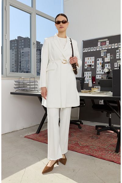 Fatma Atasoy Flare Ecru Trousers