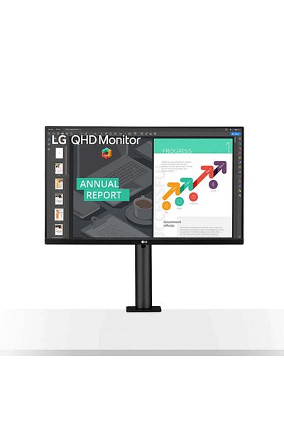 LG شاشة 27QN880-B Ergo IPS مقاس 27 بوصة QHD مع منفذ USB Type-C