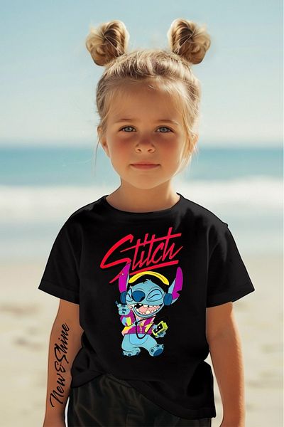 New Shine Lilo and Stitch Printed Oversized Children's T-Shirt