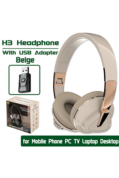 choice2 Khaki With Adapter H3 Headphone Bluetooth 5.2 Hifi Bass Wireless/Wire...