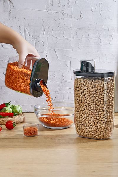 İronika Set of 6 Measured Storage Food and Pulse Containers with Silicone Lids 900 ml