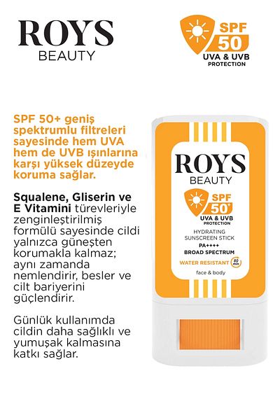 ROYS beauty Sunscreen Stick 50 Spf 20 Gr