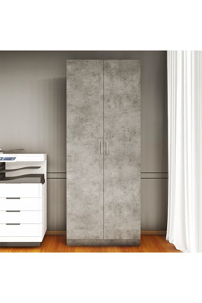Mahmayi 2 Door Full Height Cabinet, Modern Storage Solution With 4 Shelves