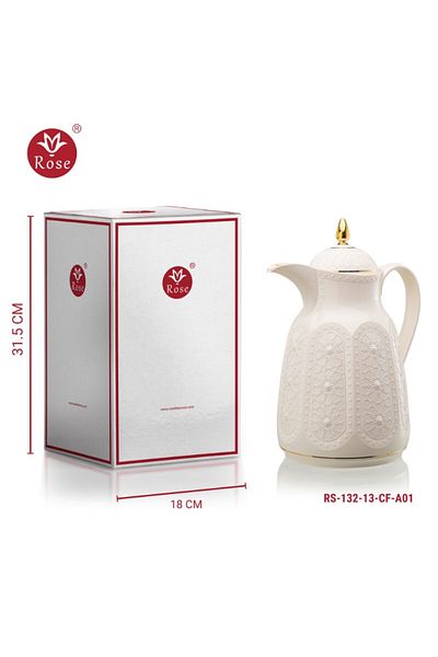 Rose Rs-132-1.5 liter coffee thermos with Islamic rose pattern (1300) ml