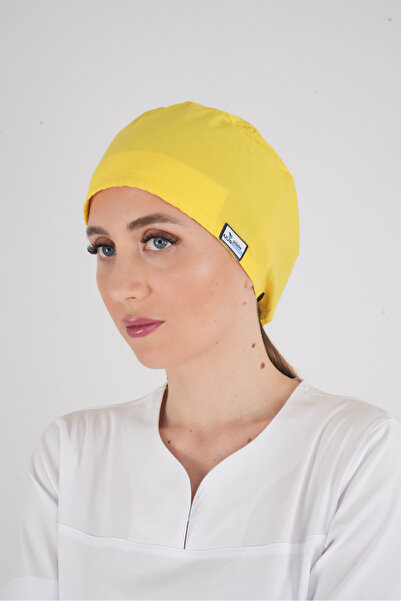 Nur Medikal Giyim Unisex Düz Sarı Renk Hemşire Cerrahi Bone Doktor Ameliyat S...