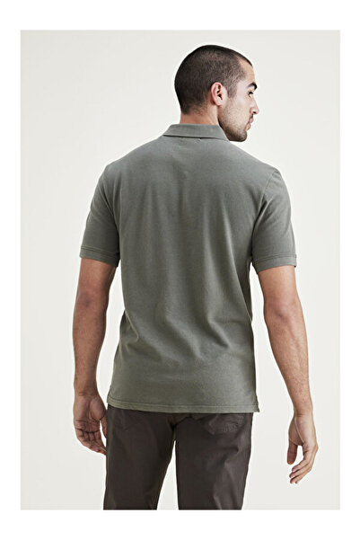 Dockers Πράσινο μπλουζάκι πόλο με κολάρο με ραβδώσεις