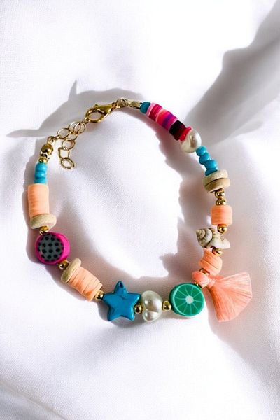 PETEK AKSESUAR FIMO TASSEL TURQUOISE STAR BRACELET