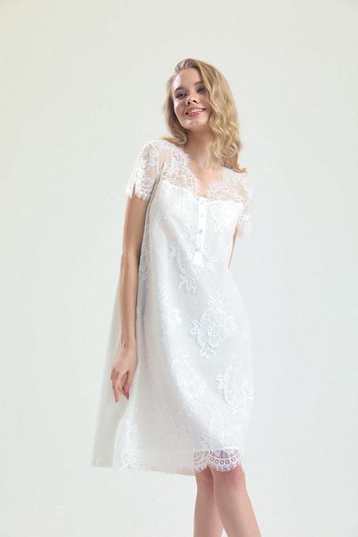 Magic Form Cotton Lace Short Dressing Gown Nightgown Set