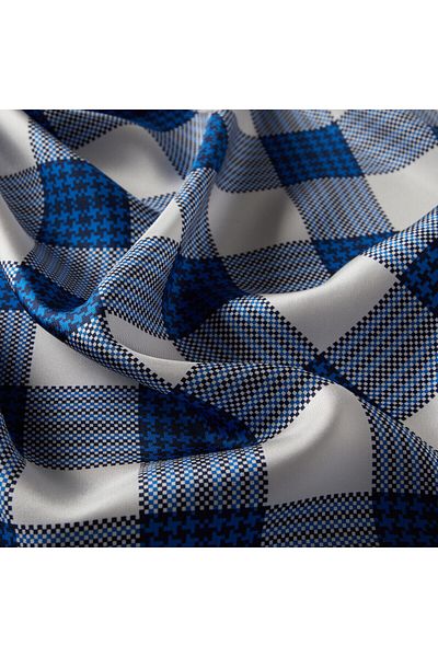 ipekevi Saks Blue Marled καρό Tivil μεταξωτό φουλάρι