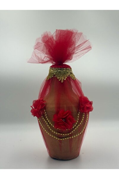 Ekin اختبار الزفاف الأحمر مع الزينة اختبار العروس