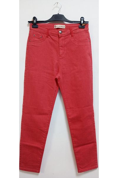 AKŞEN GİYİM Plus Size High Waist Lycra Cotton Linen Pants