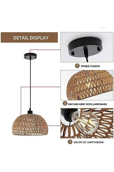 Happy Light Single Hanger Rustic Rattan Design