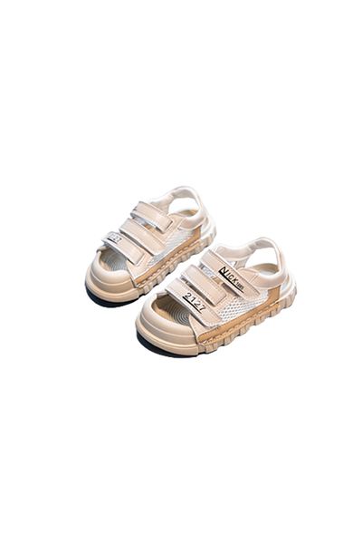 ETG Boys' Solid Soft Sole Sandals Velcro Beach Shoes