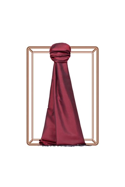 ipekevi Burgundy Plain Silk Shawl