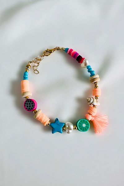 PETEK AKSESUAR FIMO TASSEL TURQUOISE STAR BRACELET