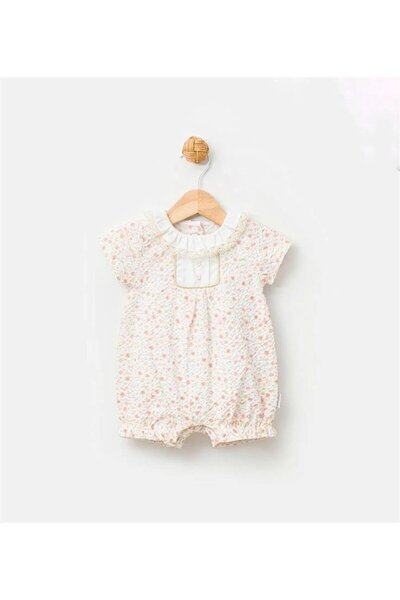 Babydola Kız Bebek Kısa Kollu Çiçekli Tulum-13718