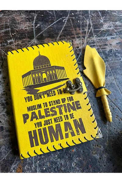zarif atölye Caiet din piele cu design palestinian