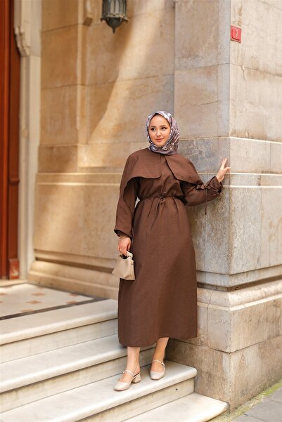 LOCCO Women's Brown Lovise Windbreaker Dress