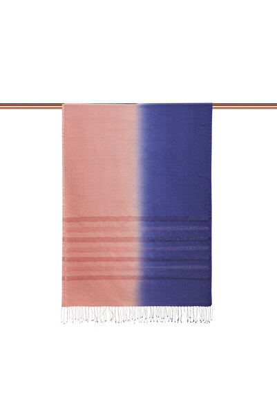 ipekevi Синій мідний моно жалюзі Деграде шовковий шарф