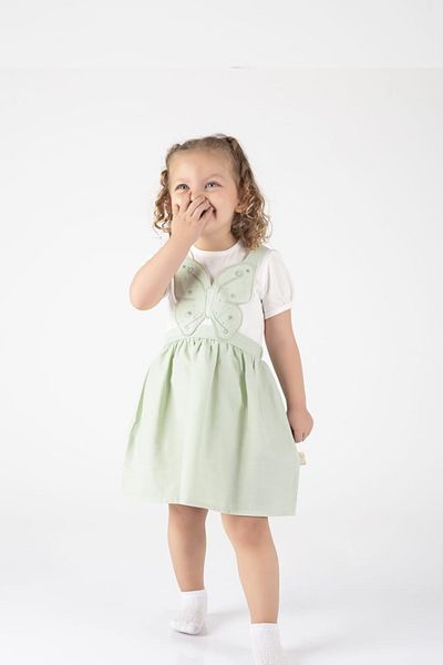 Nehirim Kids Girl's Short Sleeve Badi Butterfly Salopet (2-3-4-5 Years)