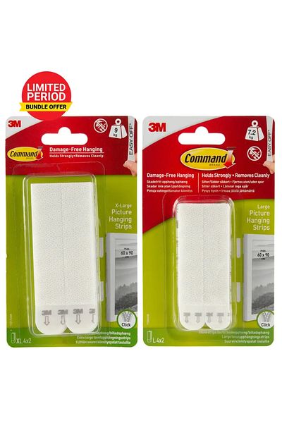 3M Command Season Promo X-Large + Large Picture Hanging Strip Pack (2 Pc.)