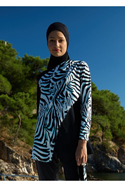Mayovera Μπλουζάκι μαγιό Hijab - Zebra