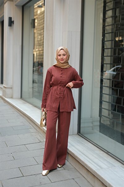 LOCCO Women's Clandestina Button Rental Takım Tile