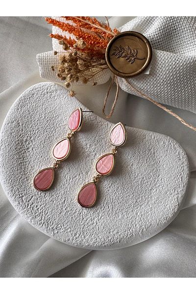 H&S AKSESUAR Design Drop Model Earrings