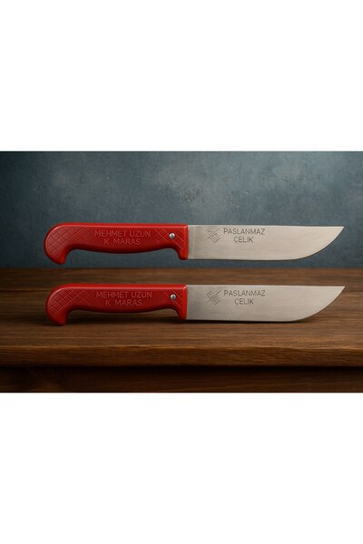 Metler Maraş Bıçağı Çelik Doğrama Bıçağı Kırmızı Sap Mutfak Bıçağı Et Doğrama...