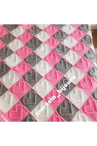 örgü Marsela Knitted Lined Baby Blanket