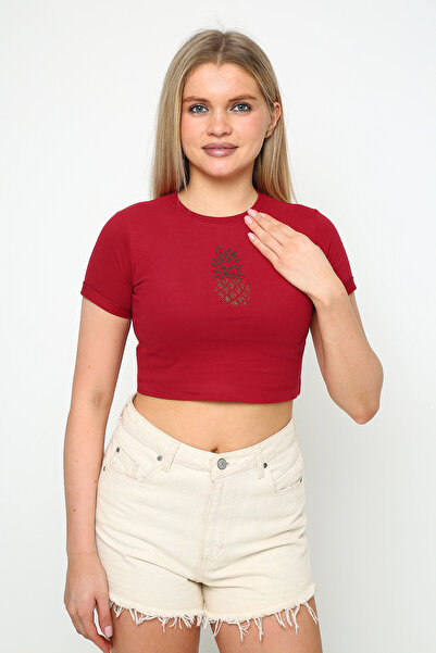 Oasis Ананас з принтом, подвійні рукави, бавовняна коротка футболка