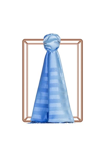 ipekevi Saks Baby Blue Mono Shutter Gradient Silk Wrap