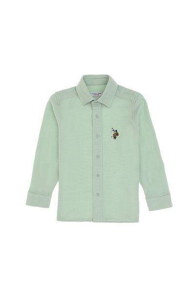 U.S. Polo Assn. Boy's Water Green Knitted Shirt 50300752 -Vr048
