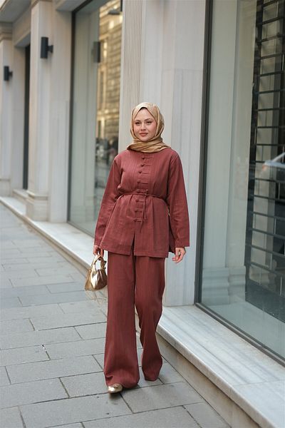 LOCCO Women's Clandestina Button Rental Takım Tile