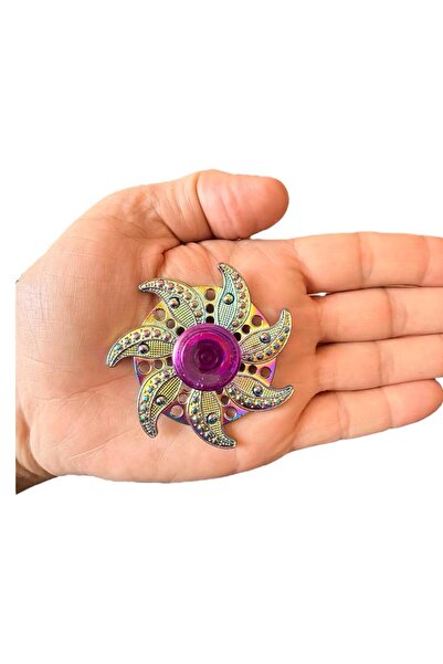 tmtoysandmore Stres Çarkı Metal Model 7 Kol Yaprak Figürlü Uzun Süreli Dönüş