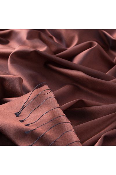 ipekevi Red Copper Plain Silk Shawl