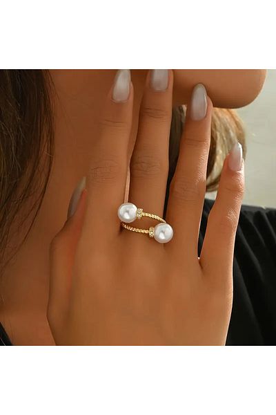 Ayzen Elegant Adjustable Pearl Ring