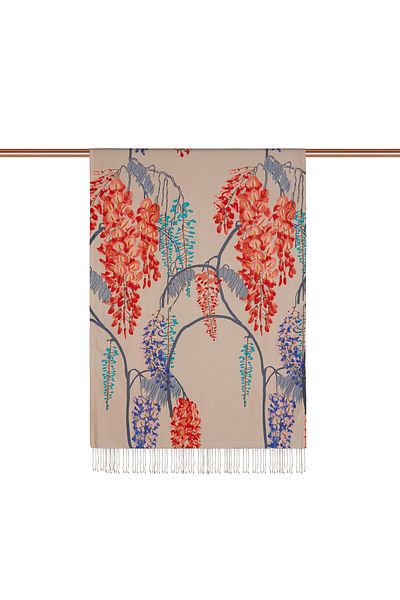 ipekevi Acacia Patterned Foundation Silk Shawl