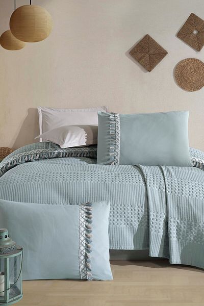 Clasy Tasseled Pique Set - Boutique Double Bohamline