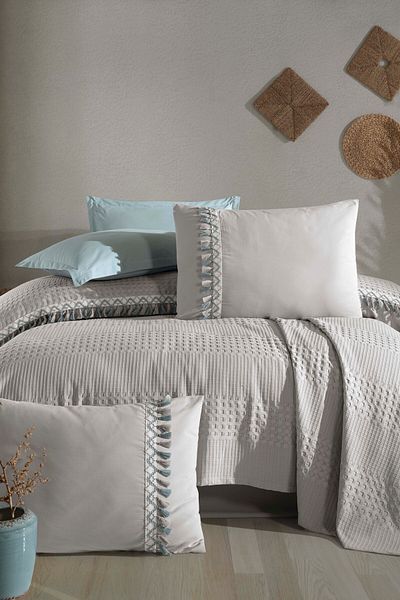 Clasy Tasseled Pique Set - Boutique Double Bohamline