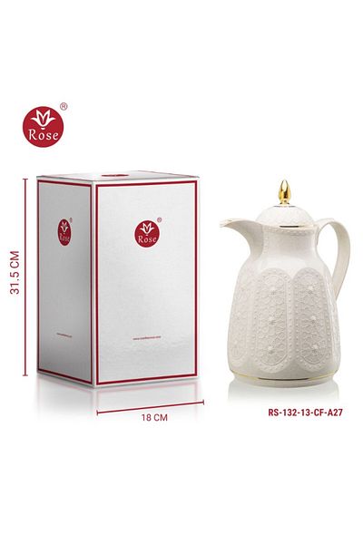 Rose Rs-132-1.5 liter coffee thermos with Islamic rose pattern (1300) ml