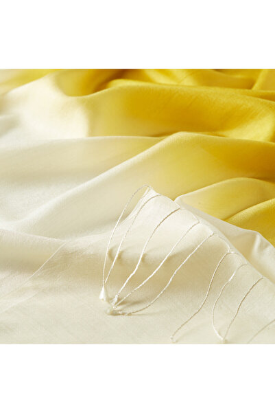 ipekevi Μεταξωτό σάλι χρυσό εκρού ντεγκραντέ