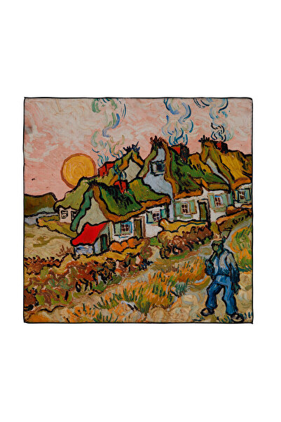 ipekevi Evler Ve Figür Batistă din mătase satinată